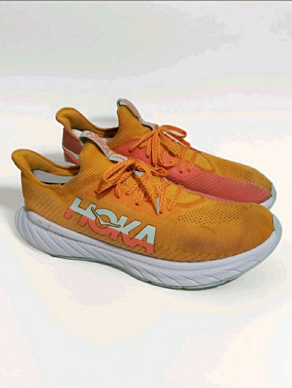 HOKA Carbon X 3 Men’s Size 13 D Orange Pink Running Shoes 1123192 RYCM  Comfort